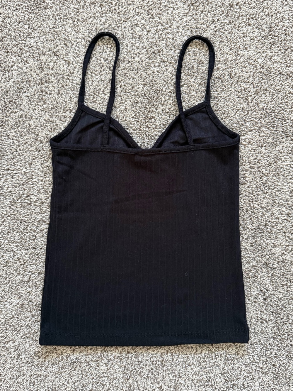 Ardene Basic Black Ribbed Ruched V-Neck Tank Top - Picture 2 of 6